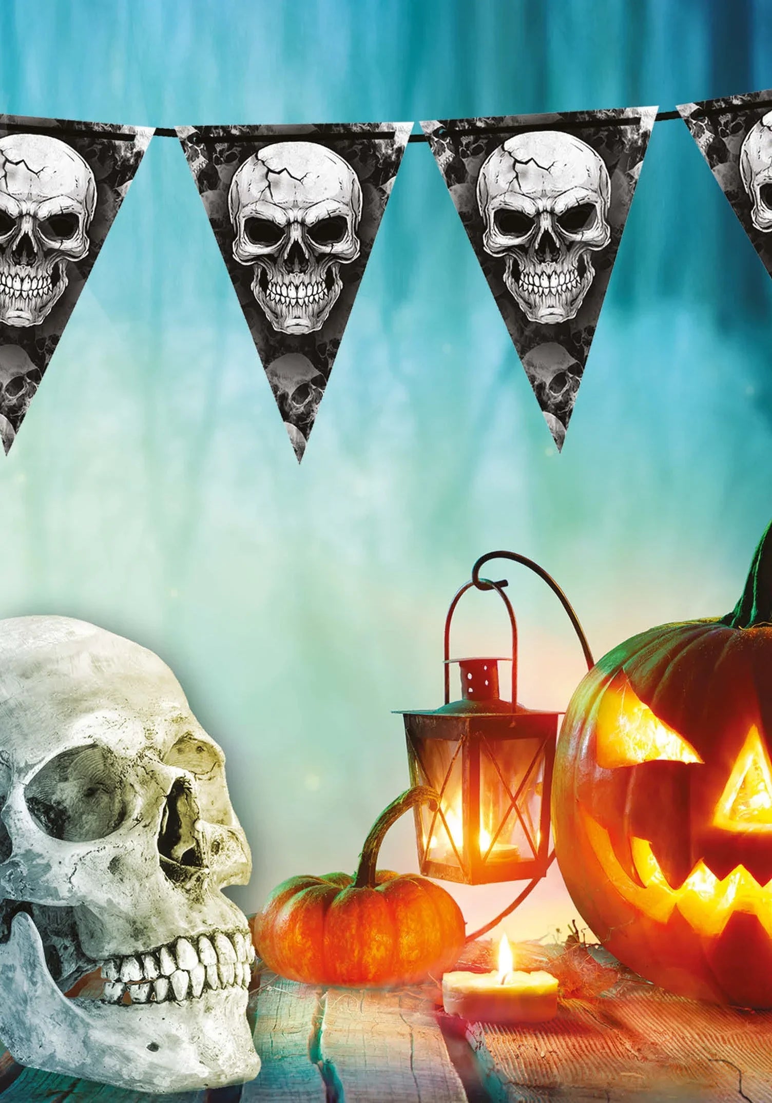 Guirnalda con Banderines de Calaveras para Halloween Guirnaldas de Halloween Guirca