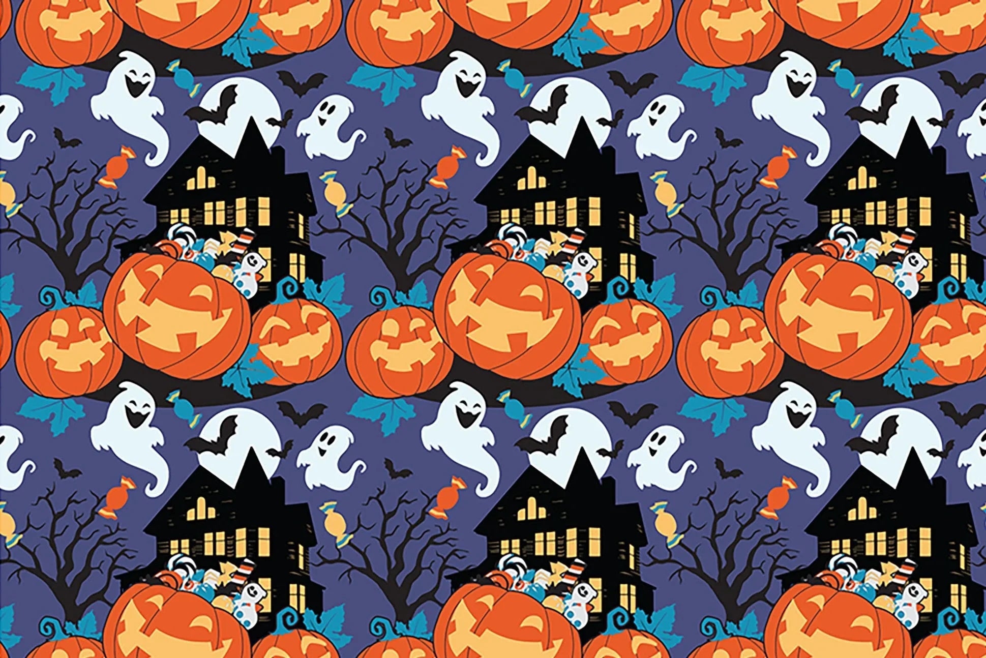 Mantel de Calabazas con Caramelos de Halloween Menaje Halloween Guirca