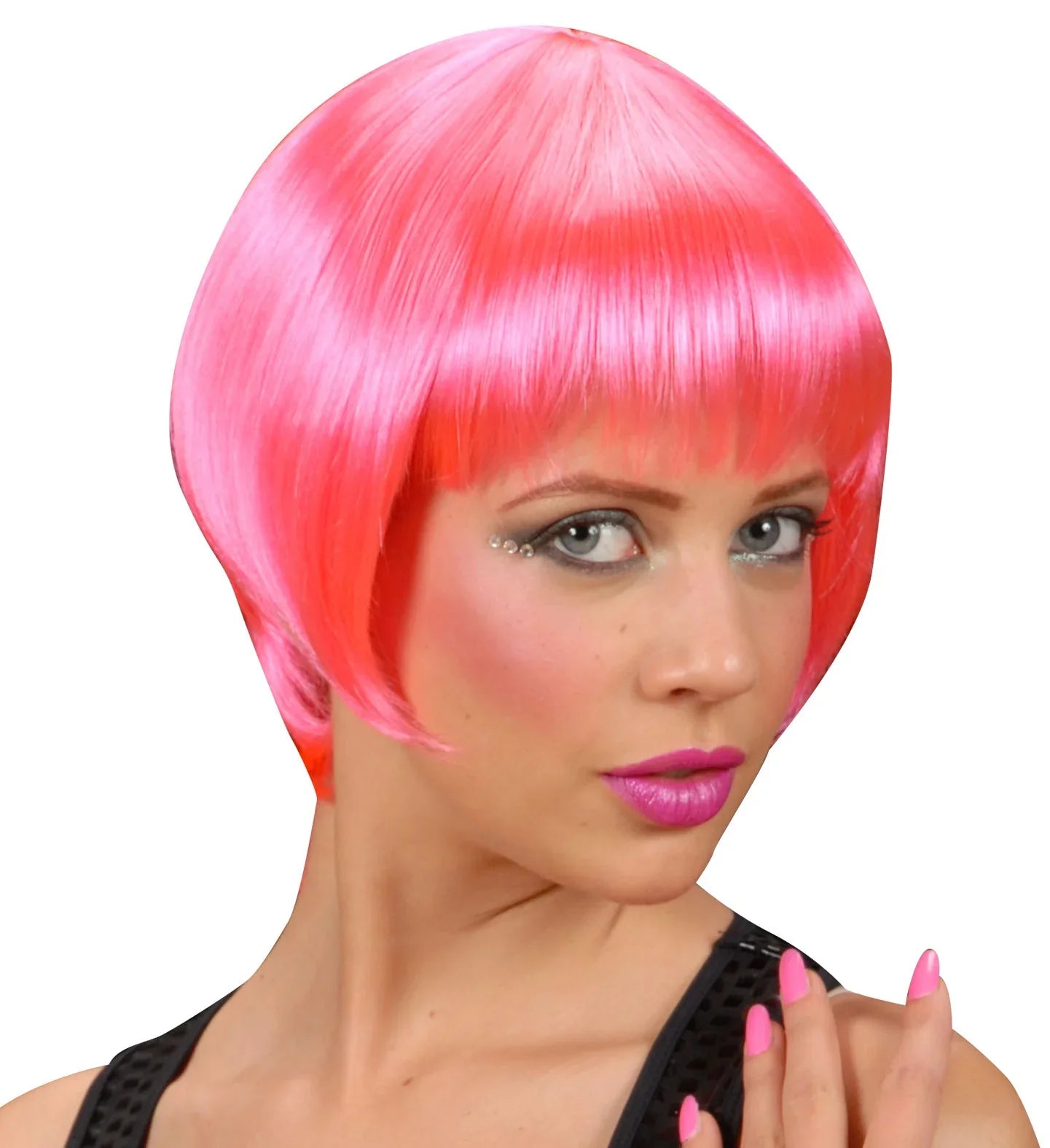 Peluca Fashion Rosa Corta COMPLEMENTOS Widmann