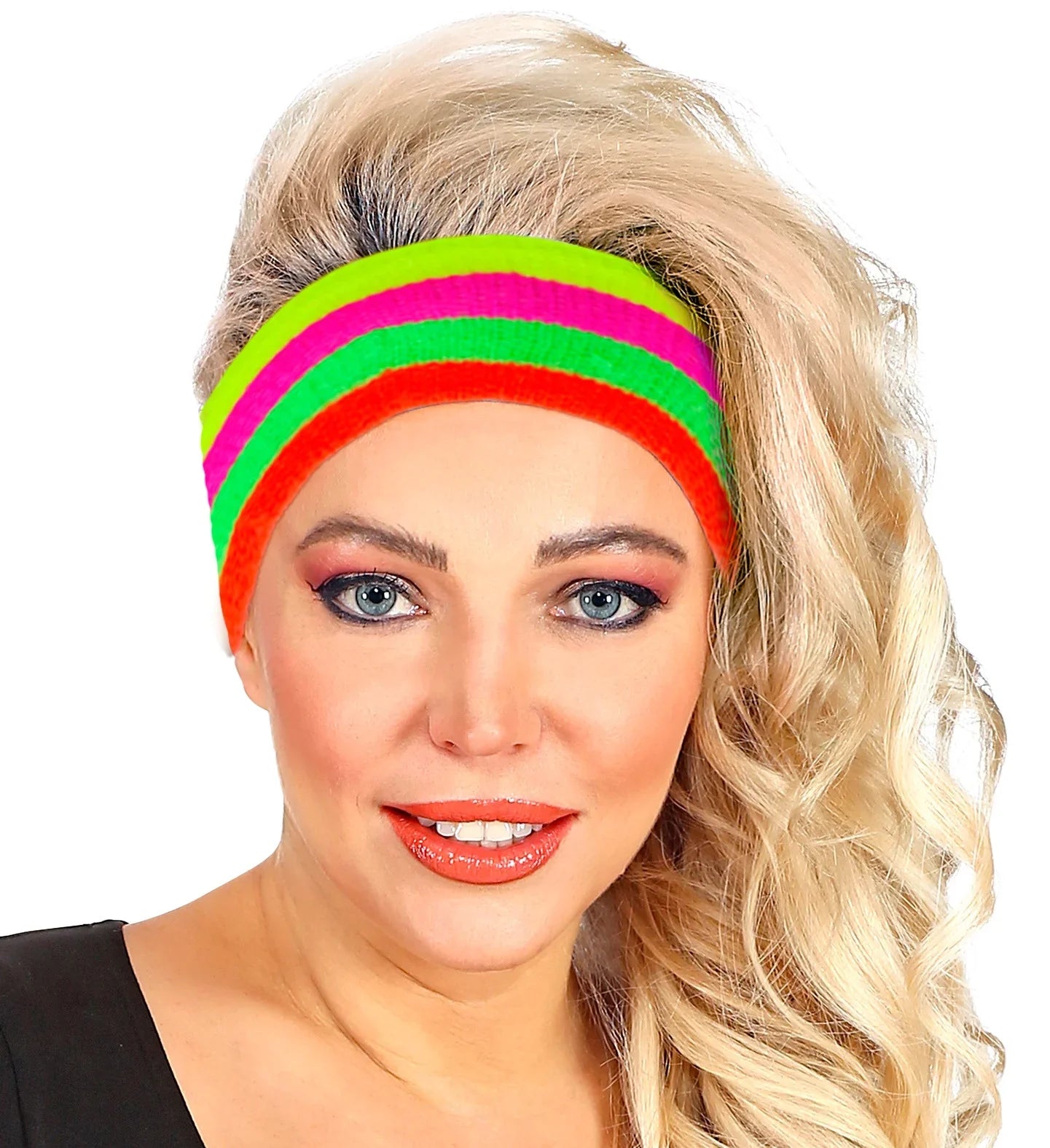 Cinta Años 80 Multicolor Neón para el Pelo Años 80 Widmann
