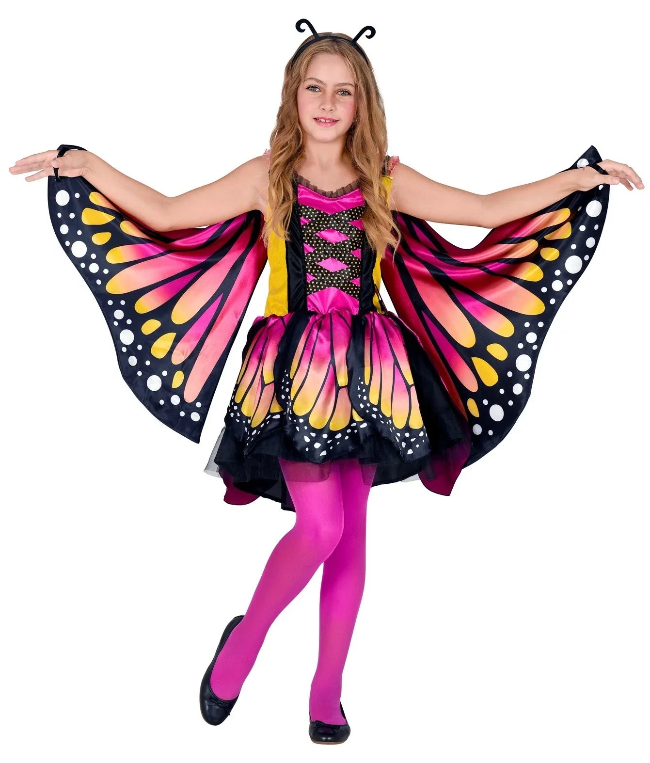 Disfraz de Mariposa Rosa y Amarilla para Niña Mariposa Widmann