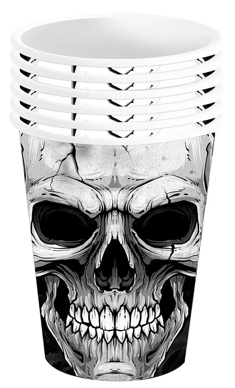 Pack de 6 Vasos de Calaveras de Halloween Menaje Halloween Guirca