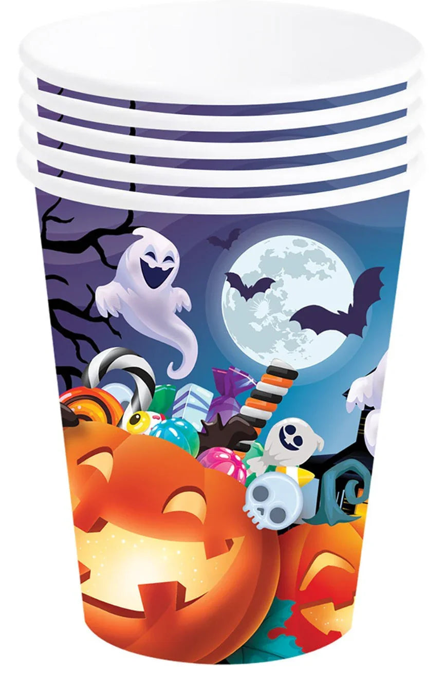 Pack de 6 Vasos de Calabazas con Caramelos Menaje Halloween Guirca