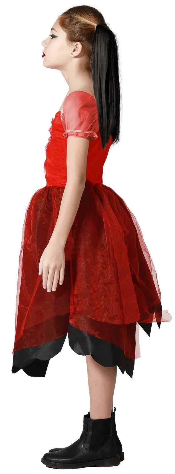 Disfraz de Harley Villana Rojo Falda de Tul para Niña Harley Quinn Atosa