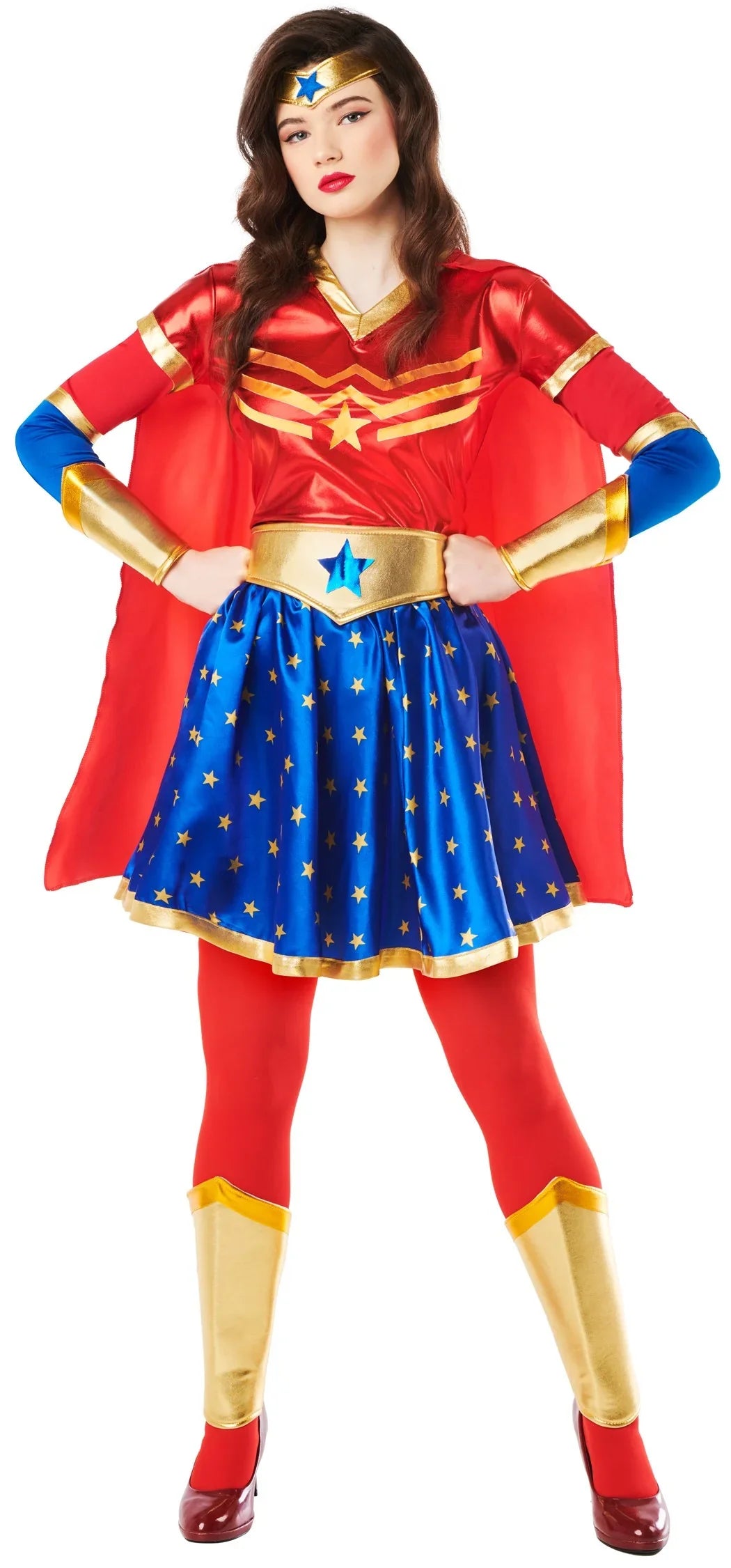 Disfraz de Wonder Lady con Capa para Mujer Wonder Woman Kimokawaii