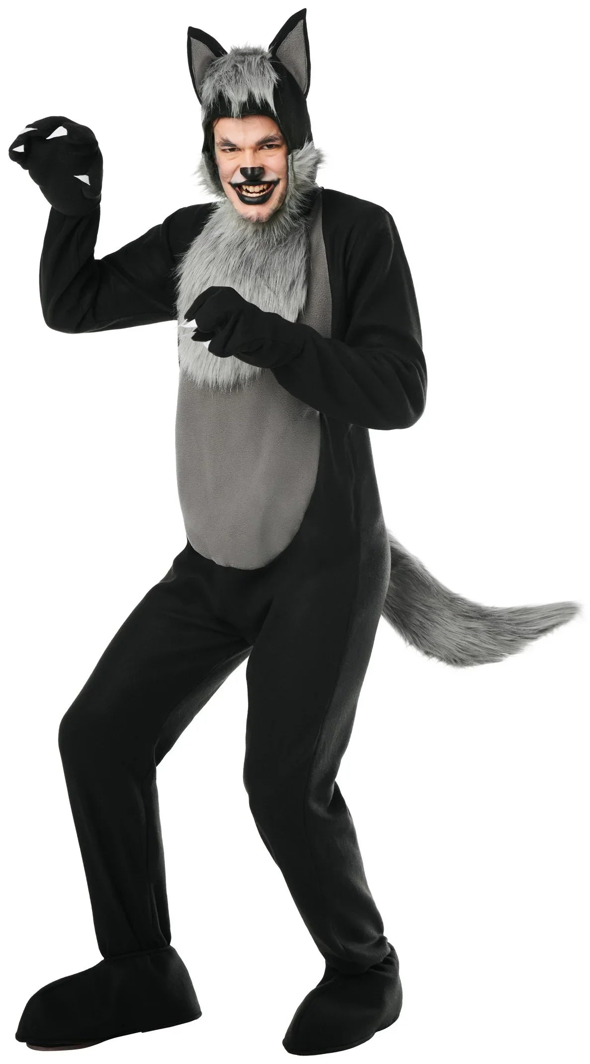 Disfraz de Lobo Negro para Hombre Lobo Kimokawaii