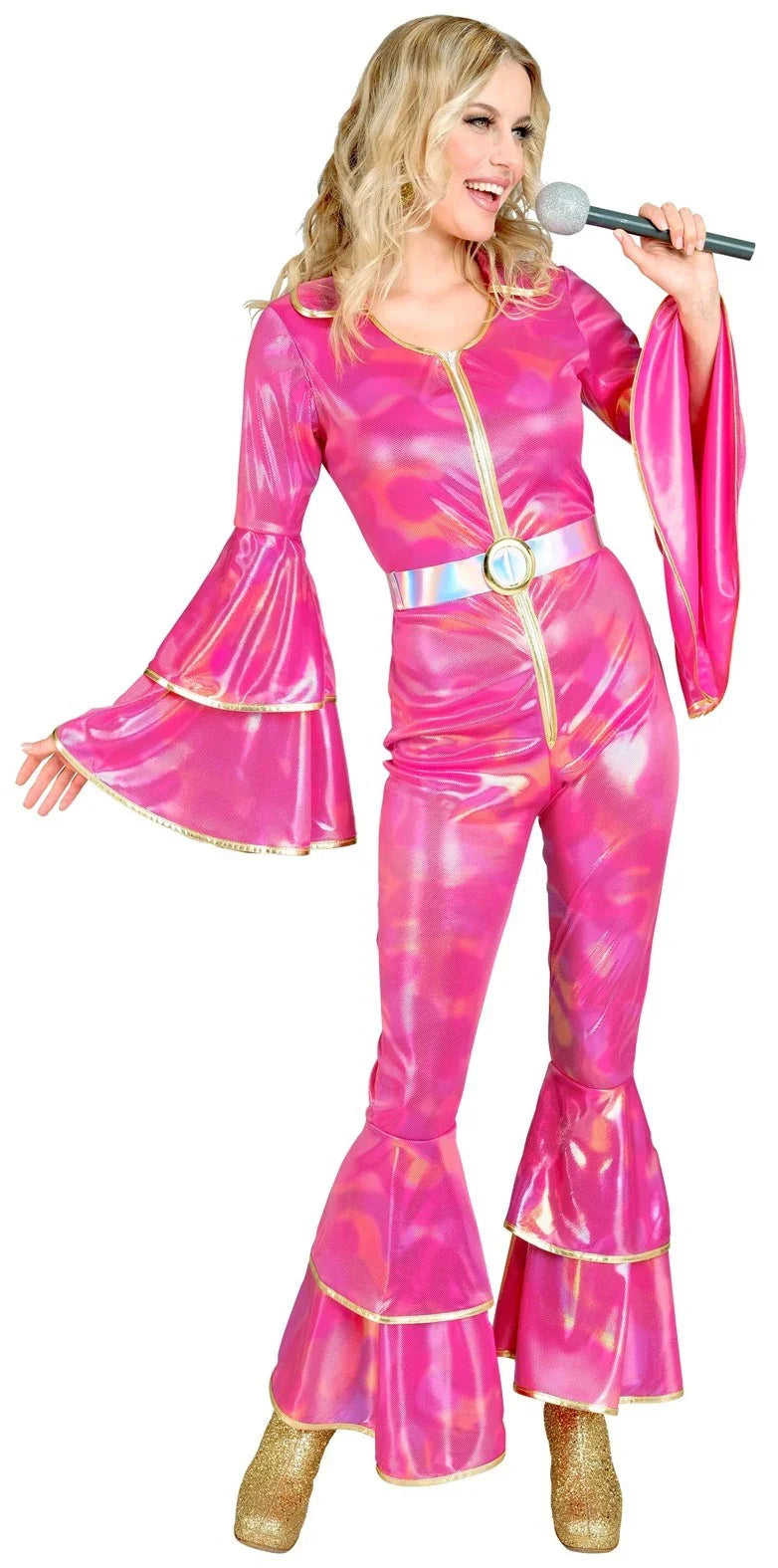 Disfraz de Cantante Disco Años 70 Rosa para Mujer Abba Widmann