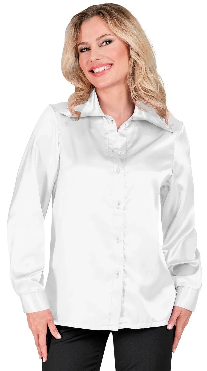 Camisa Disco Años 70 Blanca para Mujer Camisas Disco Años 70 Widmann