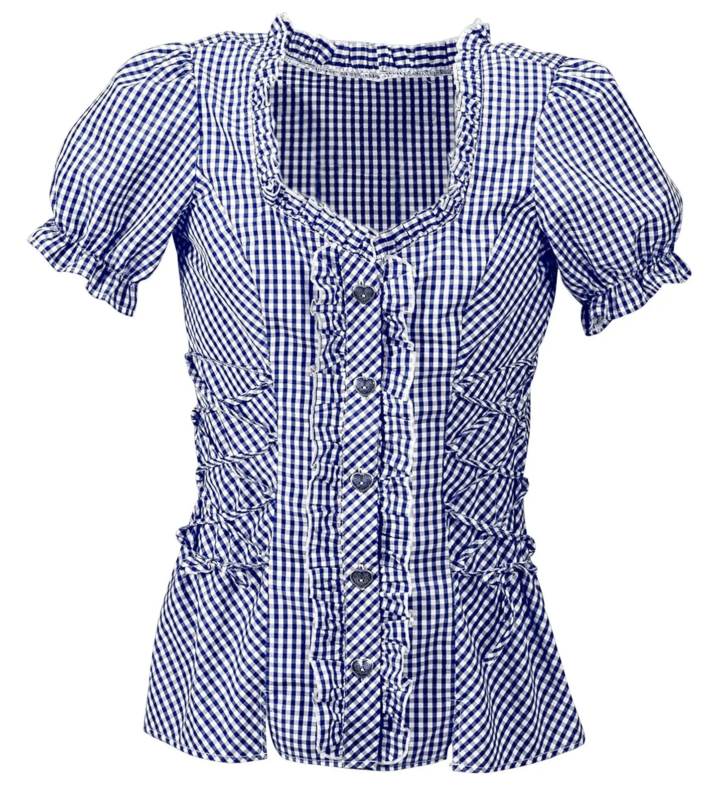 Camisa Tirolesa de Cuadros Azules para Mujer Camisas Tirolesas y de Oktoberfest Widmann