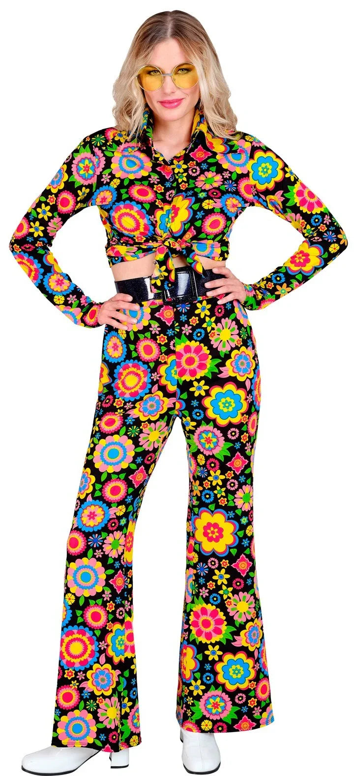 Pantalón Años 60 con Flores Multicolor para Mujer Años 60 Widmann