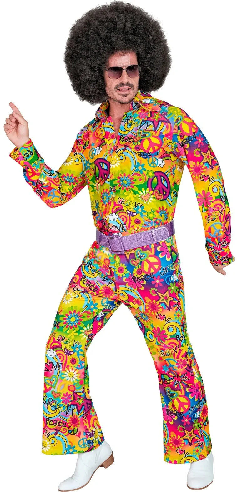 Pantalón Años 60 Estampado Hippie para Hombre Años 60 Widmann