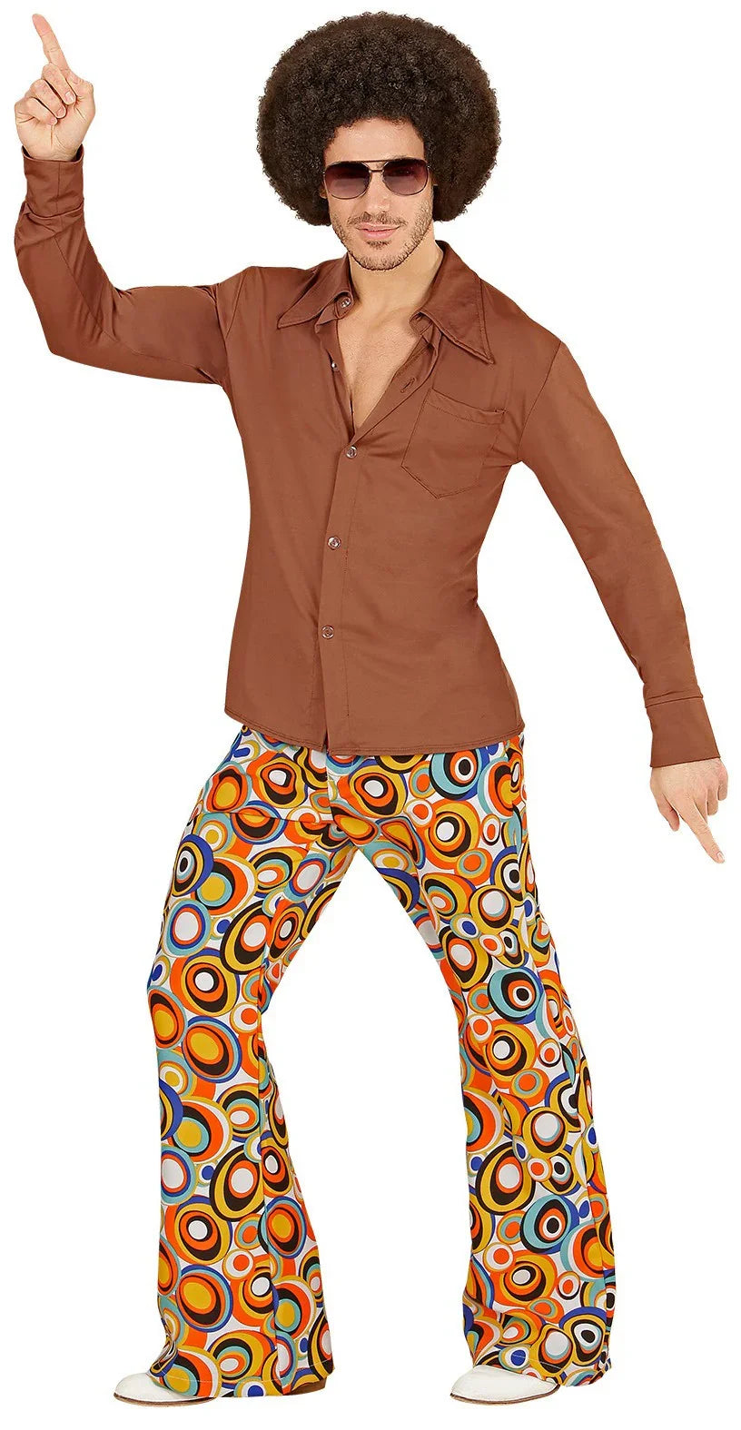 Camisa Disco Años 70 Marrón para Hombre Camisas Disco Años 70 Widmann