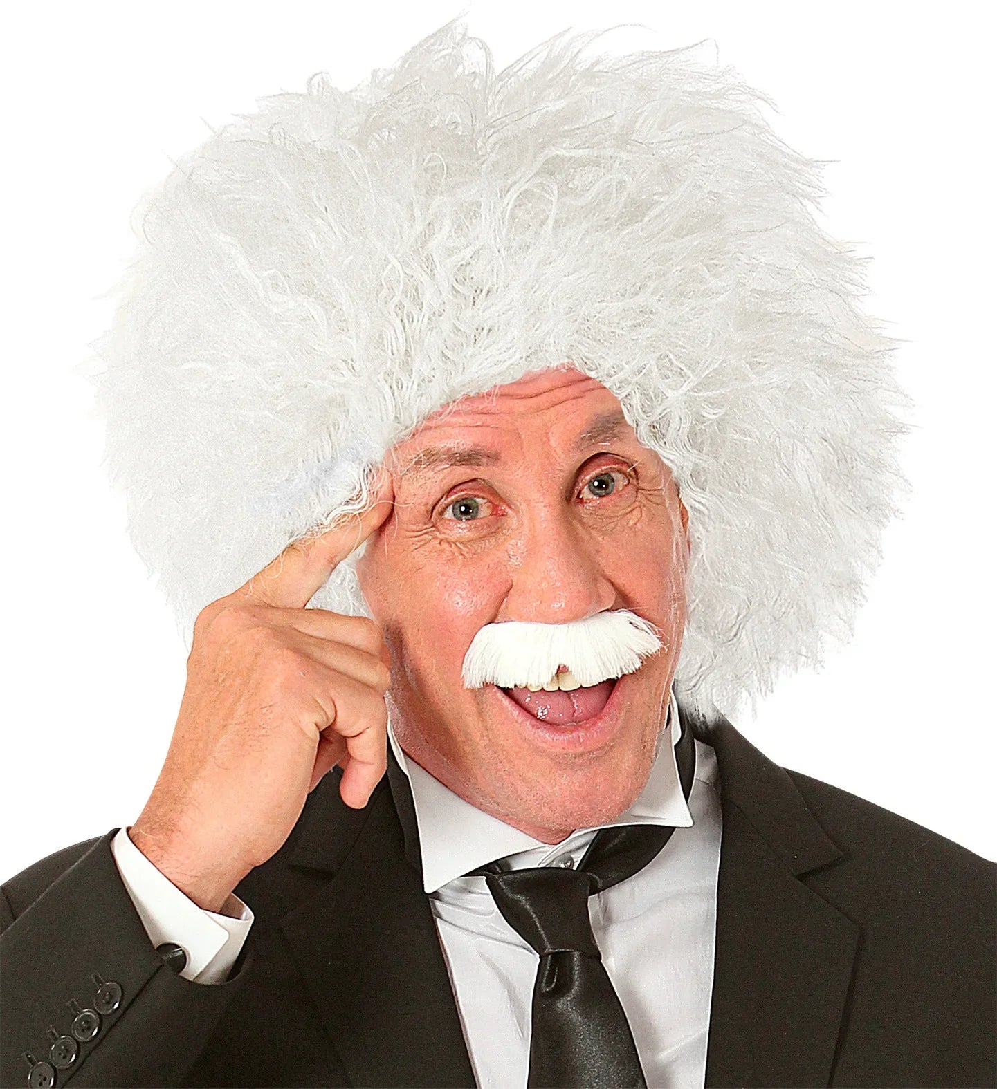 Peluca de Einstein Blanca con Bigote Pelucas Blancas Widmann