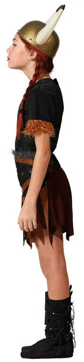 Disfraz de Vikinga Oscura para Niña Vikingo Atosa
