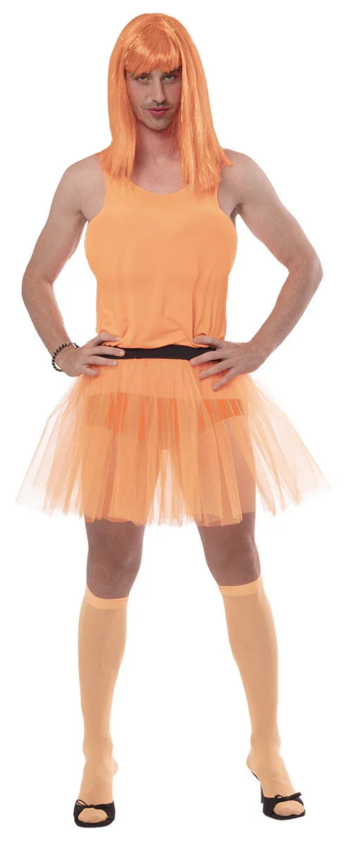 Disfraz de Bailaria Gogó Naranja para Hombre Despedidas Rubies
