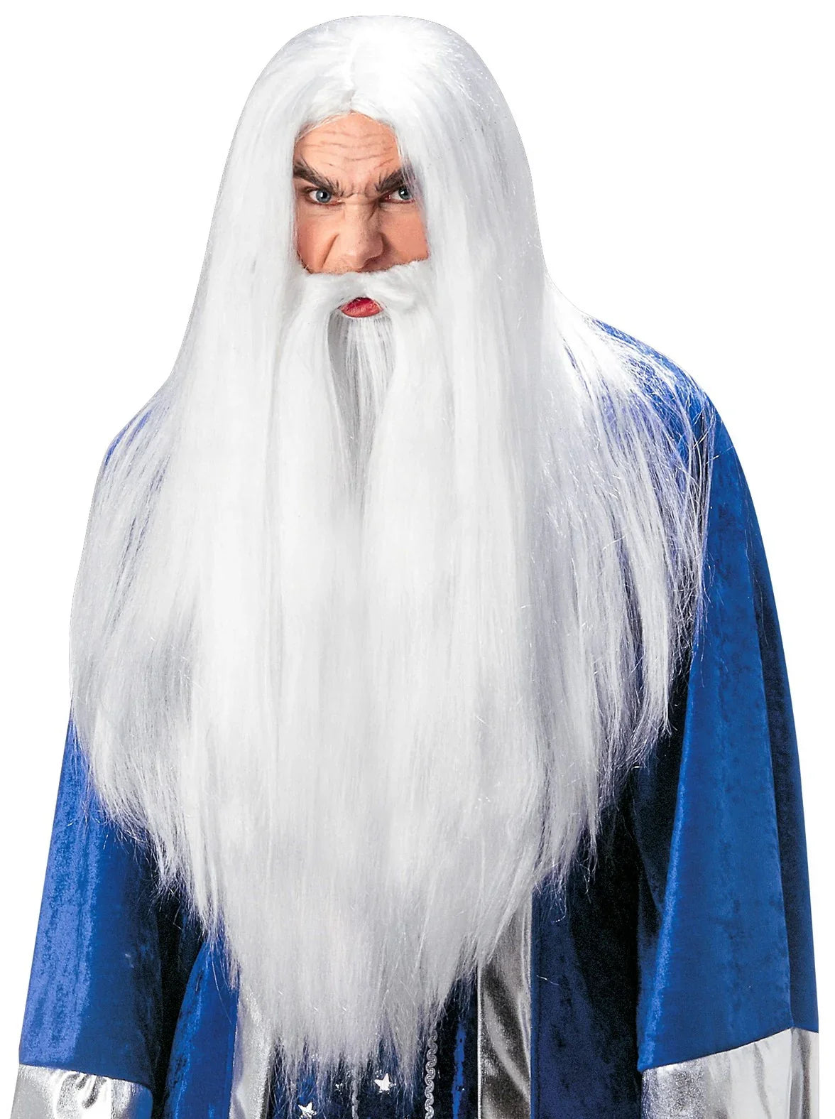Peluca de Mago Blanca con Barba Barbas y Bigotes Widmann
