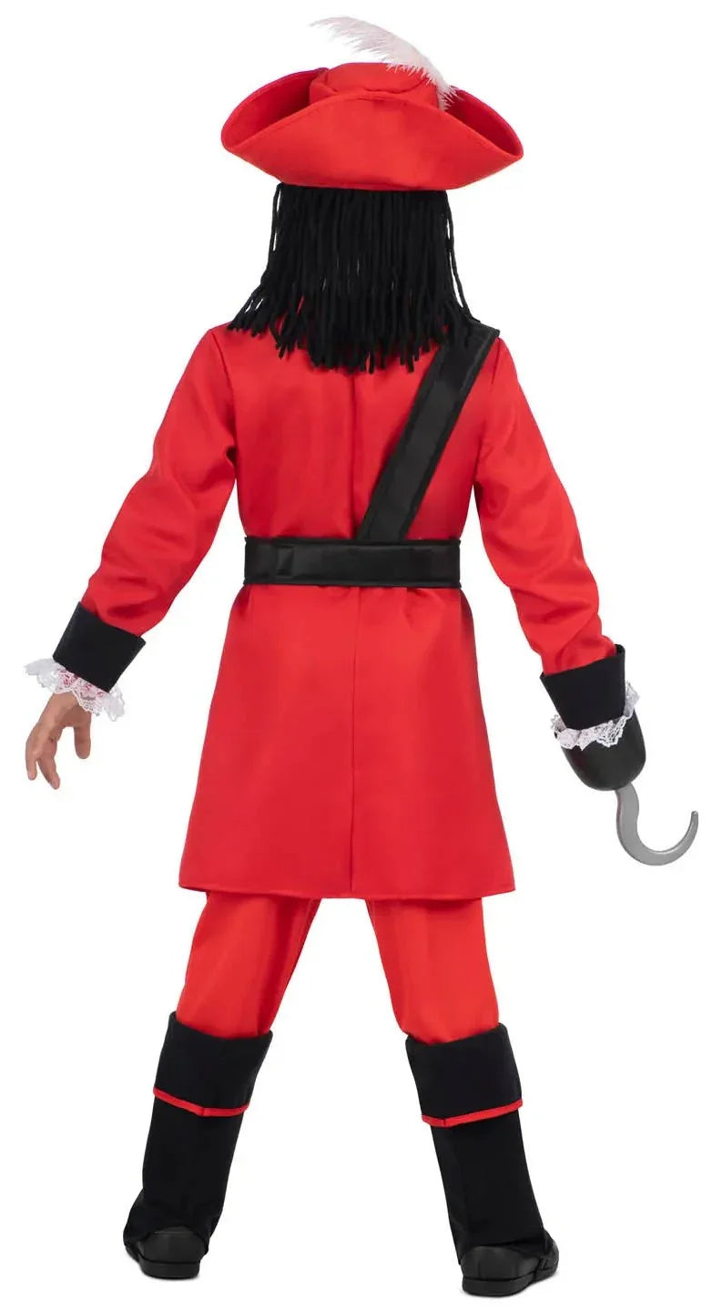 Disfraz de Capitán Garfio Rojo para Niño Capitán Garfio Viving
