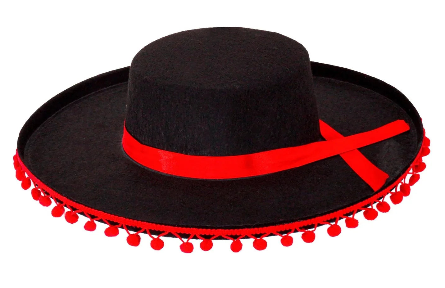 Sombrero Cordobés Decorado con Cinta Roja Complementos Sevillanas, Cordobeses y Toreros Widmann