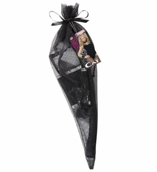 Set de gatita, orejitas, brazaletes rabo y pajarita de lentejuelas COMPLEMENTOS Widmann