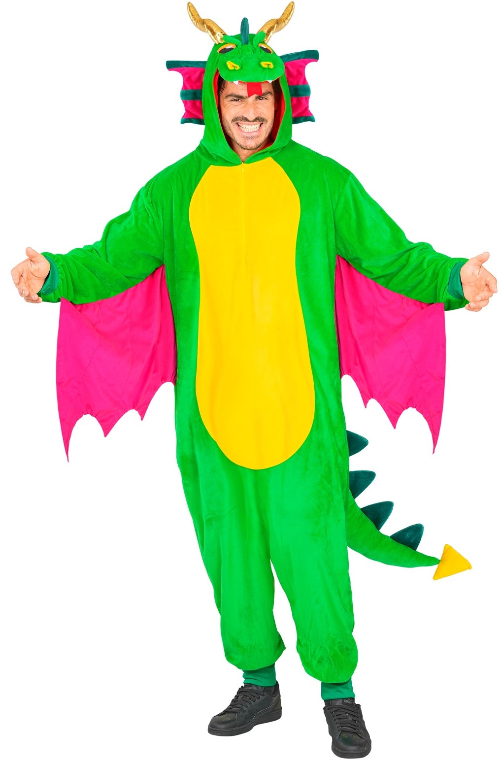 Disfarce de Dragão Colorido Pijama para Adulto