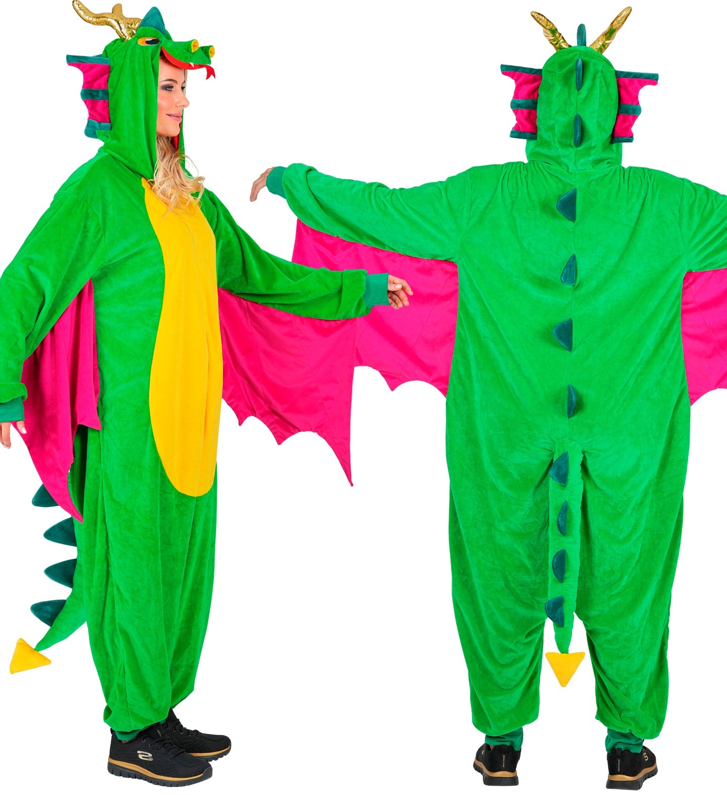 Disfarce de Dragão Colorido Pijama para Adulto
