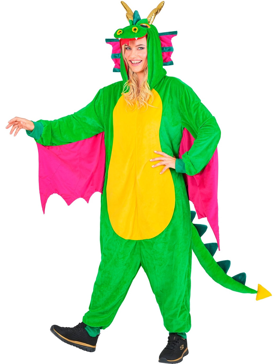 Disfarce de Dragão Colorido Pijama para Adulto