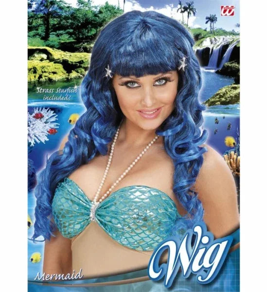 Peluca Azul Ondulada con Estrellas Pelucas Widmann