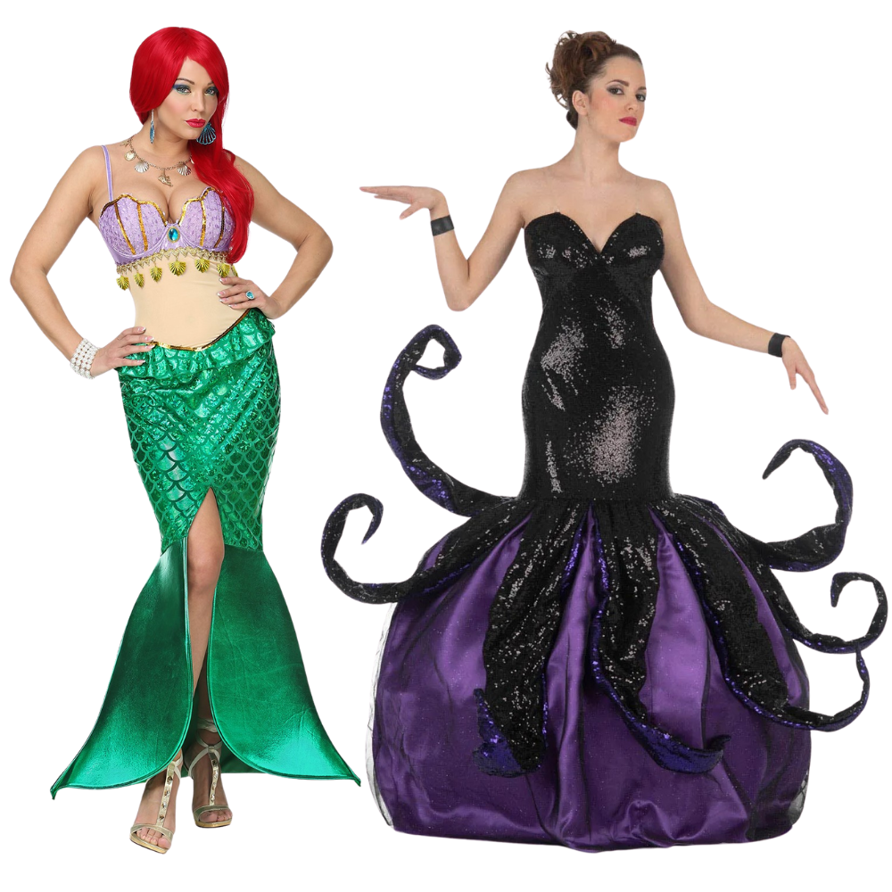 Fatos de Casal de Ariel e Úrsula, a Pequena Sereia