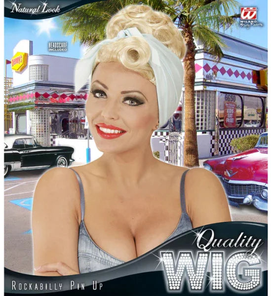 Peluca Rockabilly Rubia Pin-up COMPLEMENTOS Widmann