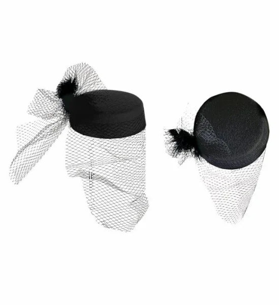 Sombrero con Rejilla y Pluma COMPLEMENTOS Widmann
