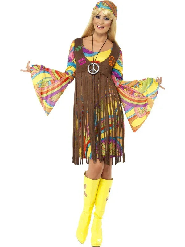 Disfraz de Hippie Años 60 para Mujer Hippies Smiffys