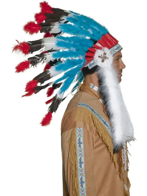 Penacho de Indio con Plumas COMPLEMENTOS Smiffys