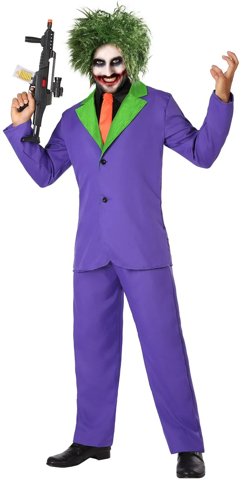 Disfraces en Pareja de Joker Morado y Harley Roja Superhéroes Disfraces Simon
