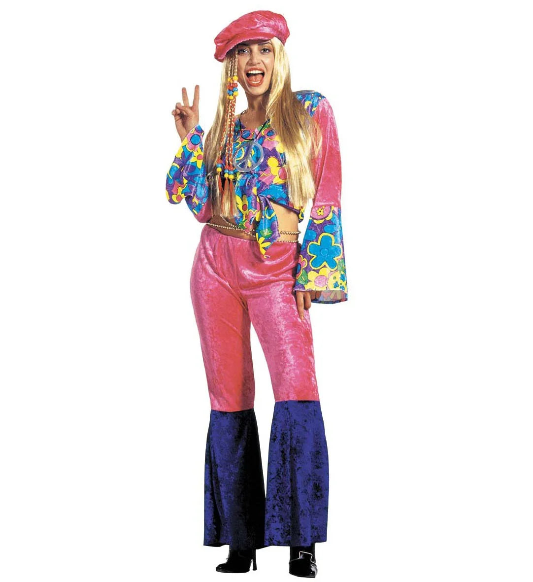 Disfraz Mujer Hippie Rosa Hippies Widmann