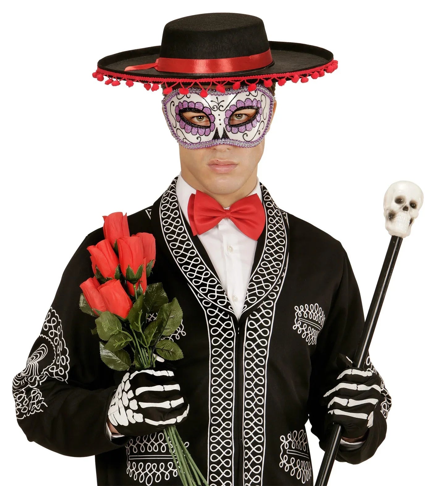 Antifaz morado del Día de los Muertos Antifaces Widmann