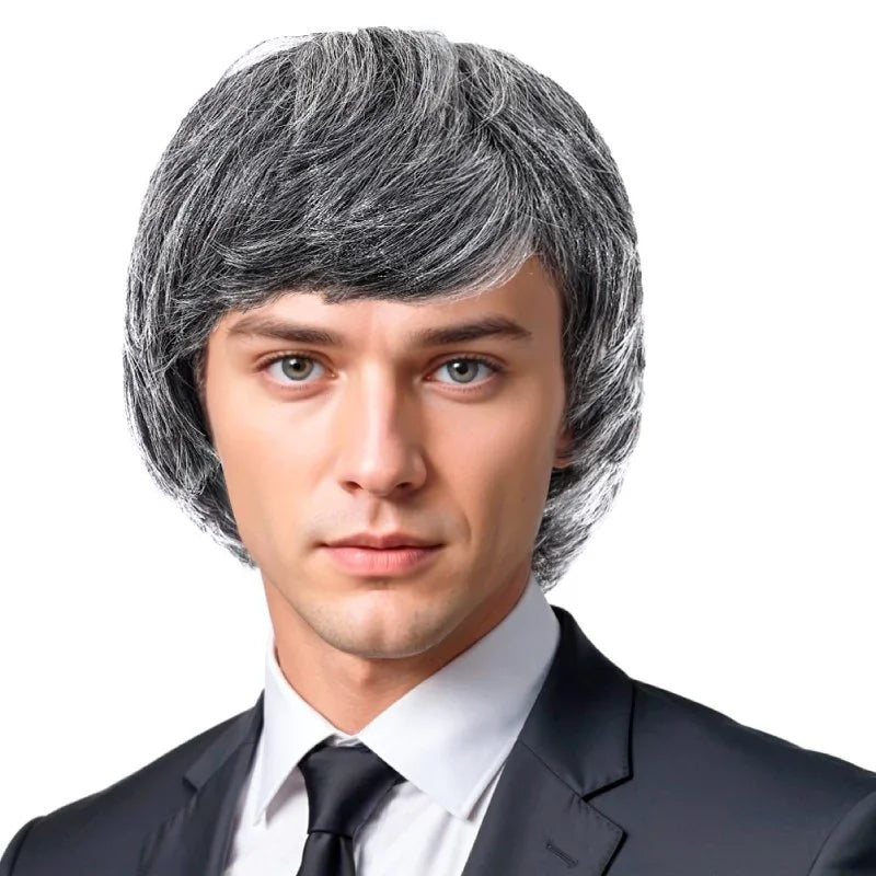Peluca Canosa Corta Lisa de Hombre Pelucas Canosas Partilandia