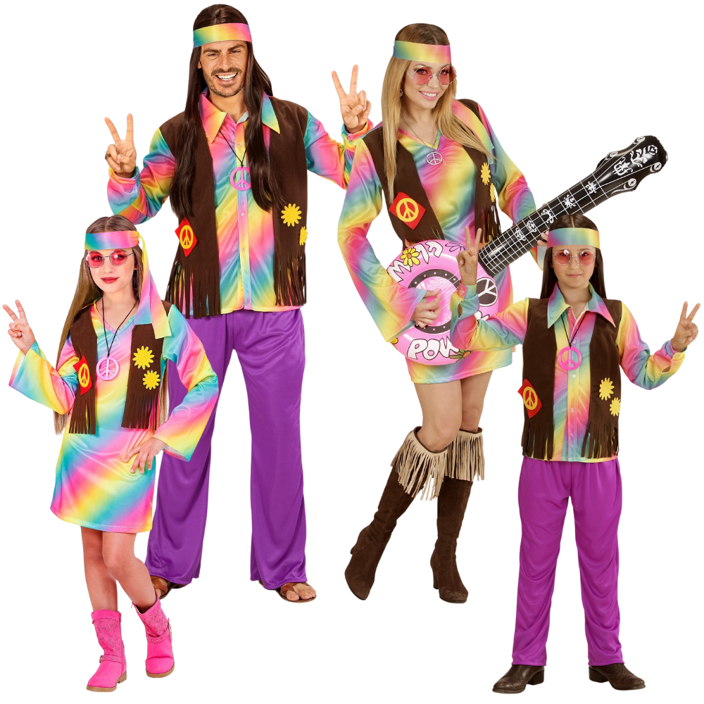 Disfraces para Grupo de Hippies Multicolor