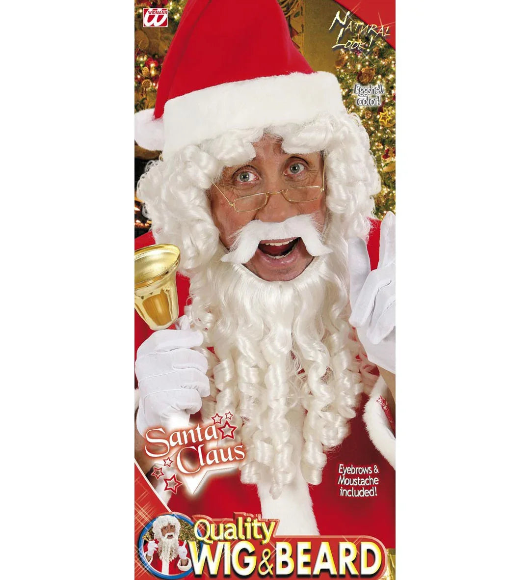 Peluca Blanca con Barba de Rizos Lujo Barbas y Bigotes Widmann