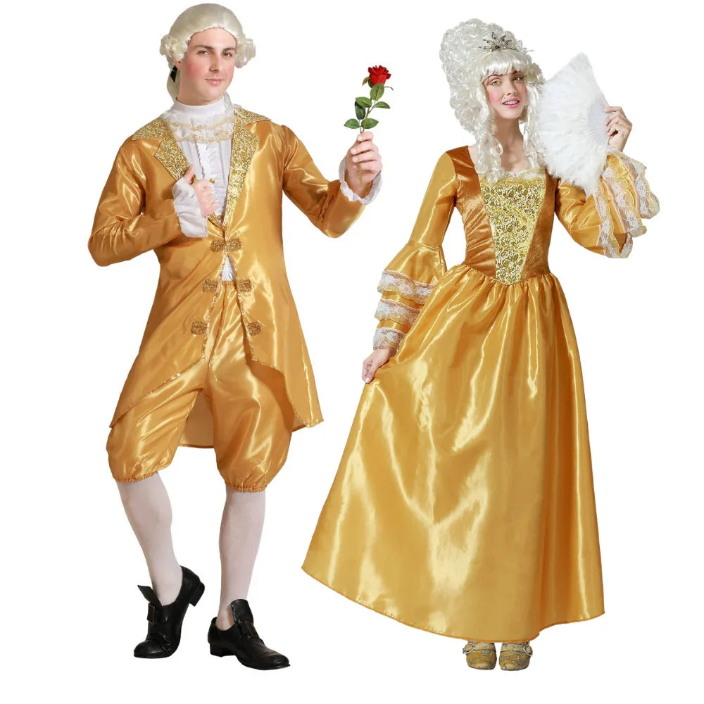 Disfraces en Pareja de Cortesanos Dorados Venecianos y de Época Disfraces Simon