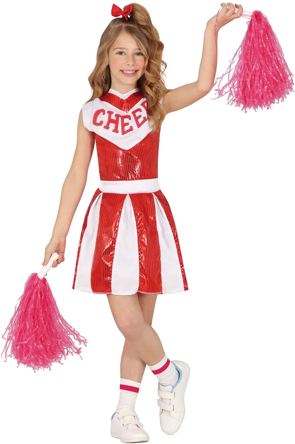 Disfraz de Animadora Cheerleader Rojo para Niña Animadoras Guirca