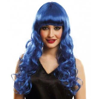 Peluca Azul de Ondas con Flequillo Pelucas Viving