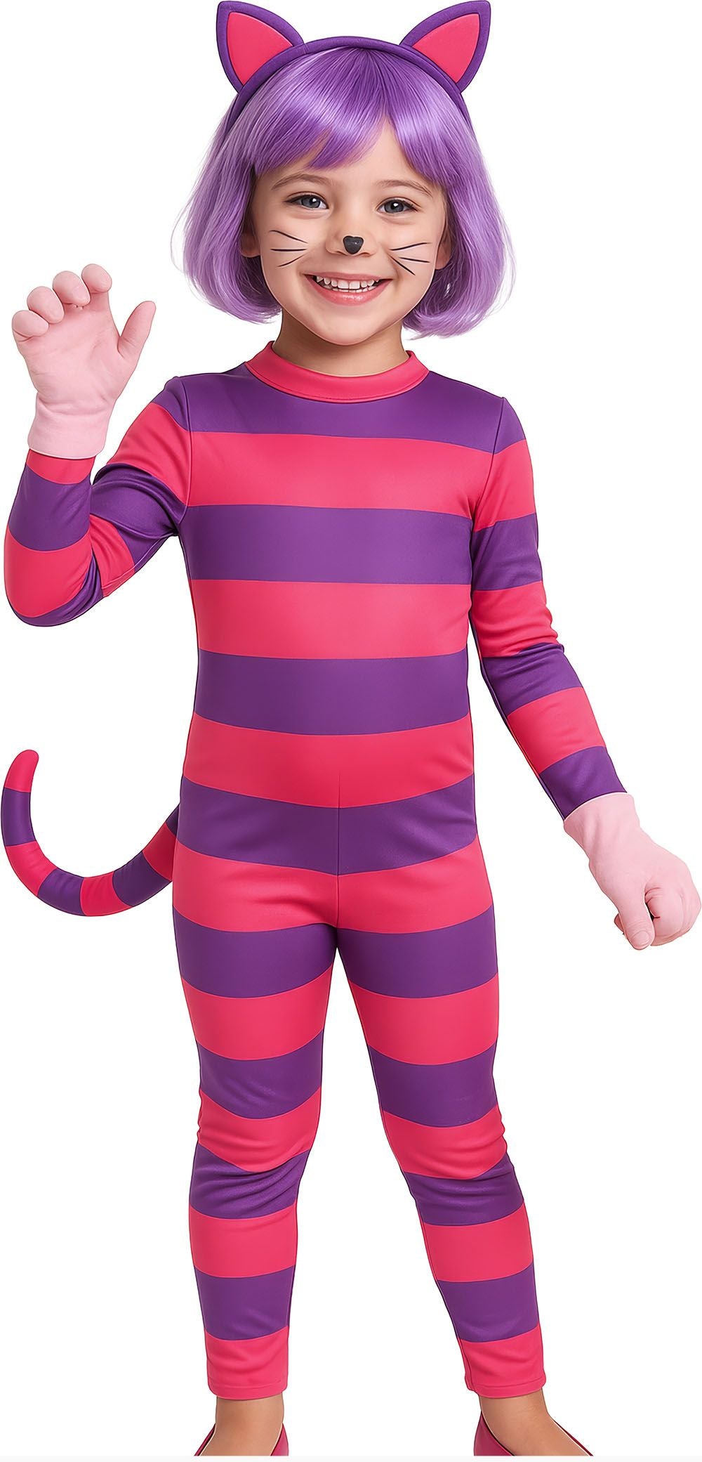 Fato Gato Cheshire para Menina