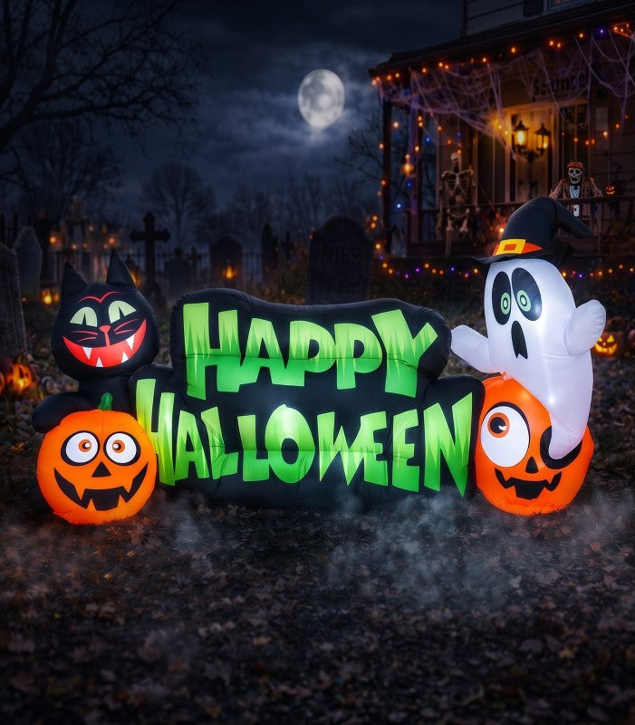 Letreiro inflável "Happy Halloween" com Luz de 240x68x96