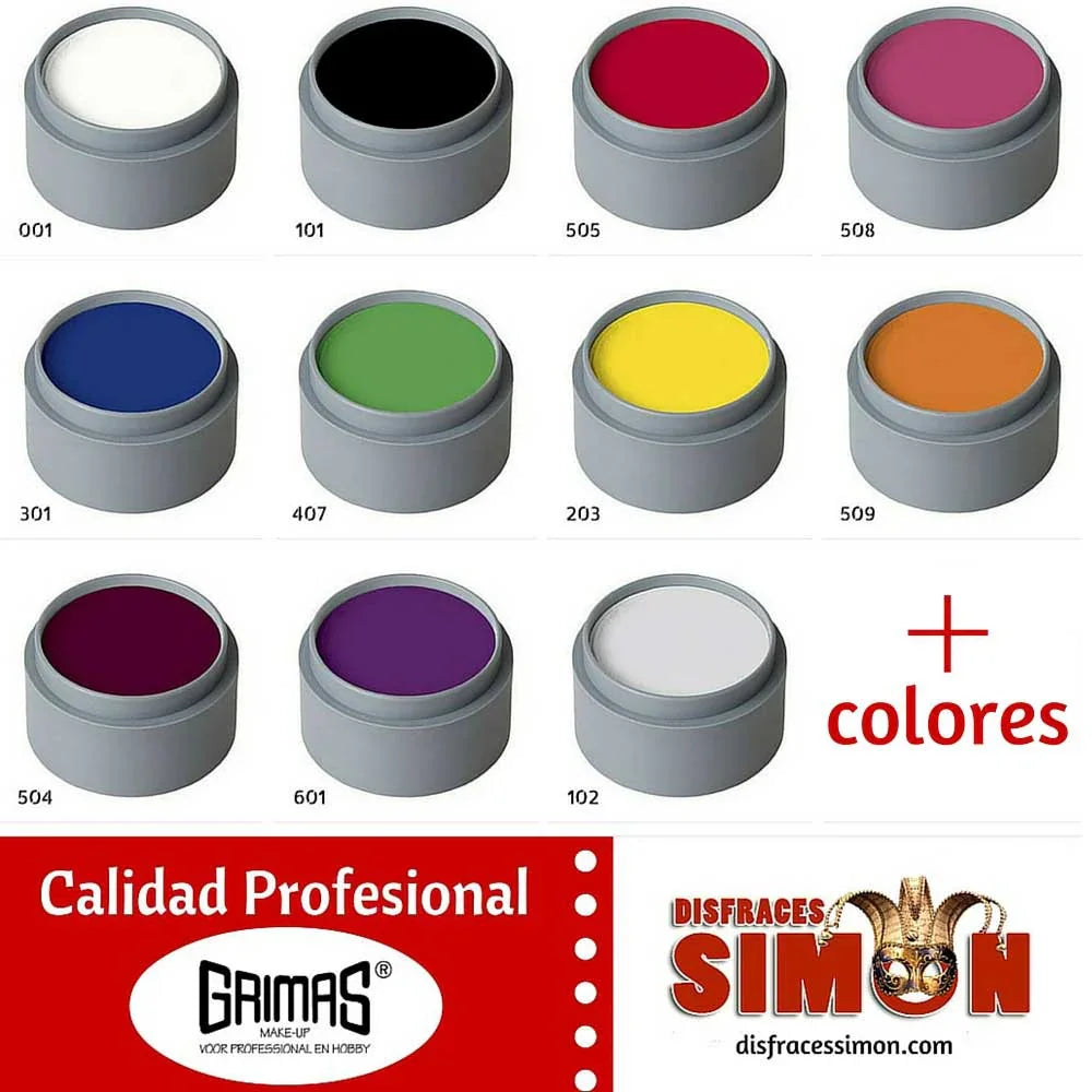 Maquillaje al Agua Profesional Grimas Maquillajes y Pinturas Grimas 001 - Blanco 15 ml