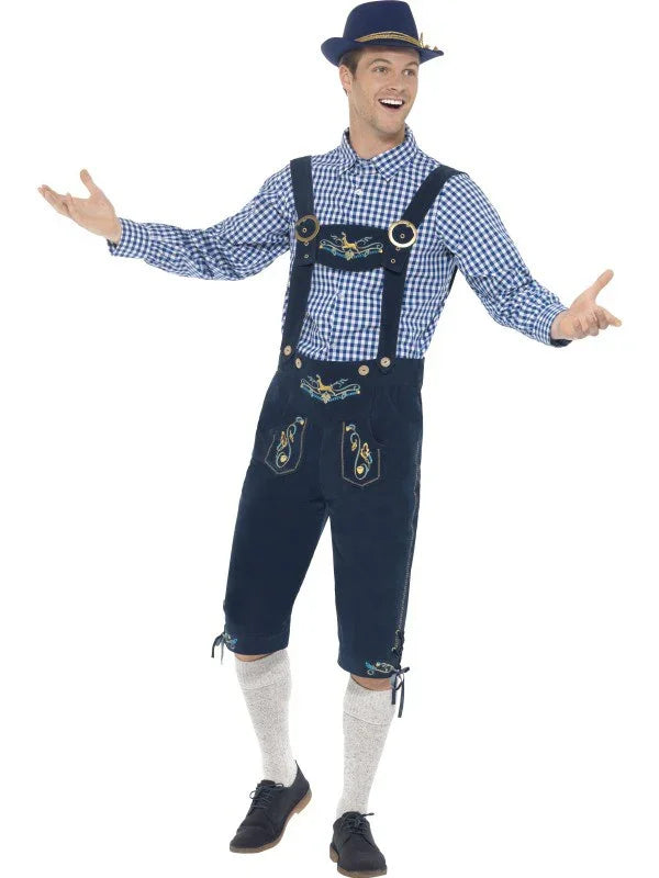 Disfraz de Tirolés Premium en Azul Tiroleses Oktoberfest Smiffys