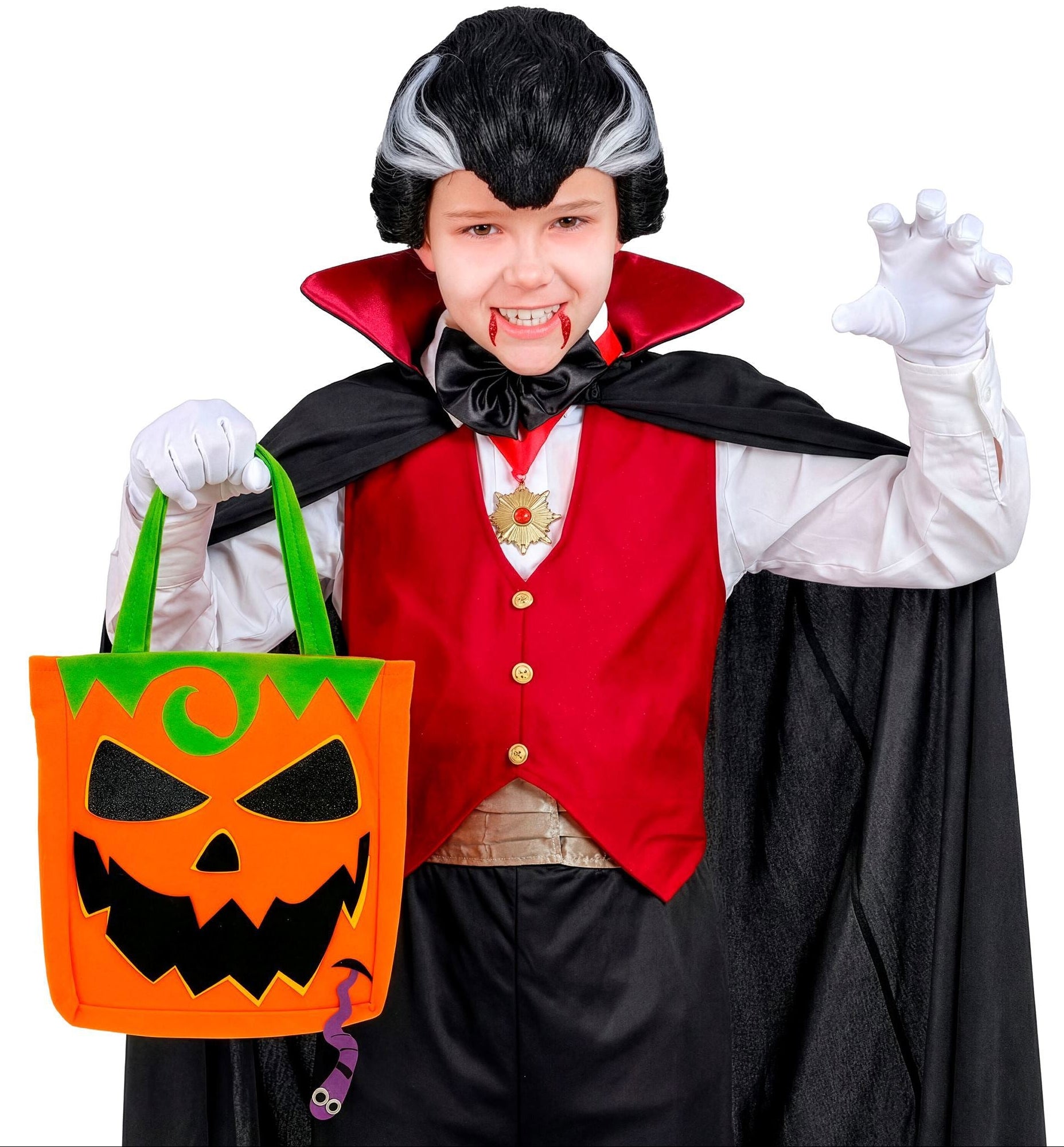 Bolsa Halloween "Gosto ou Amasso" de Abóbora Infantil