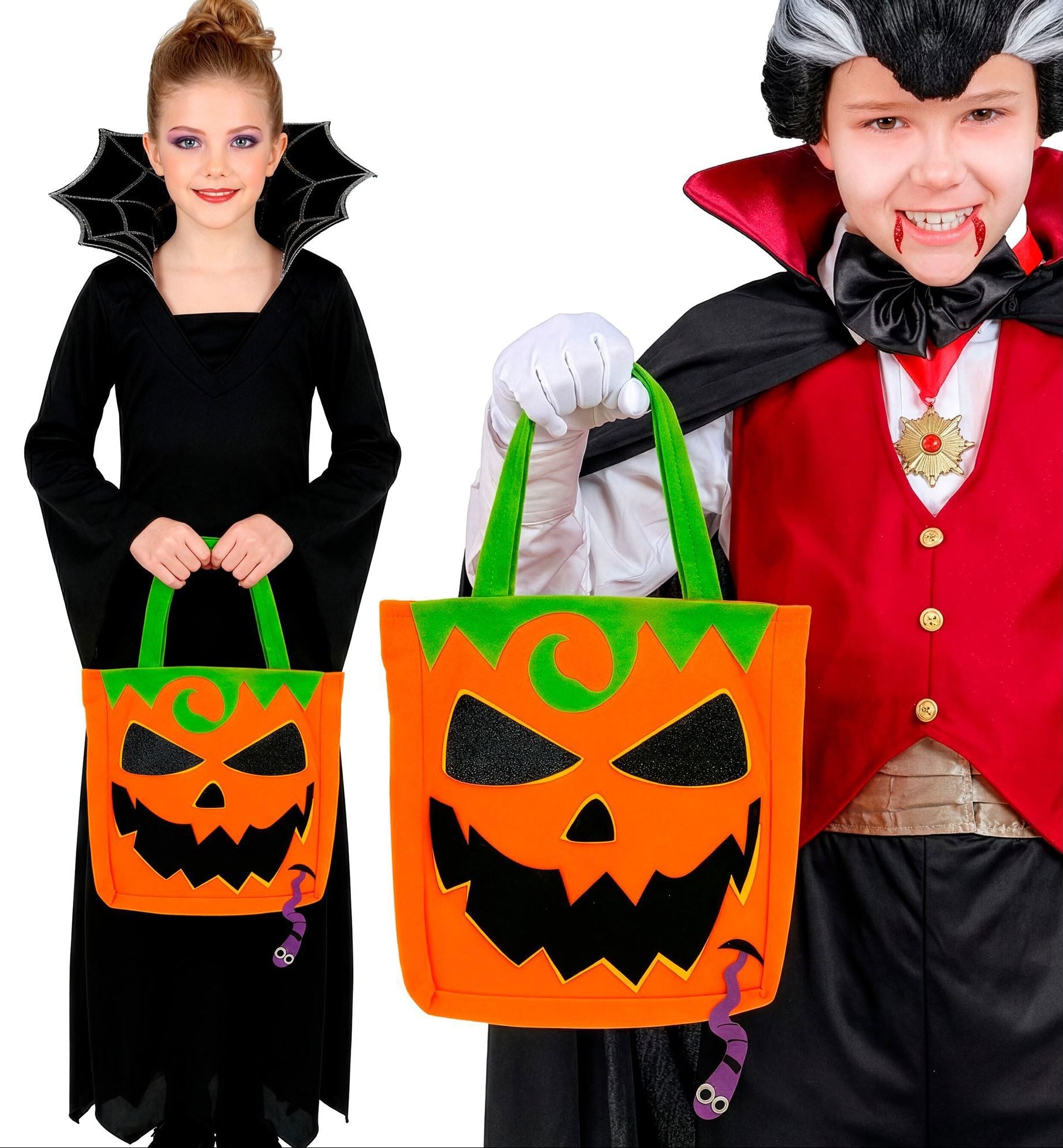 Bolsa Halloween "Gosto ou Amasso" de Abóbora Infantil