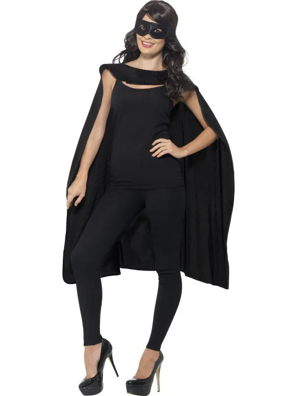 Capa Negra con Antifaz Unisex para Adulto Capas Smiffys