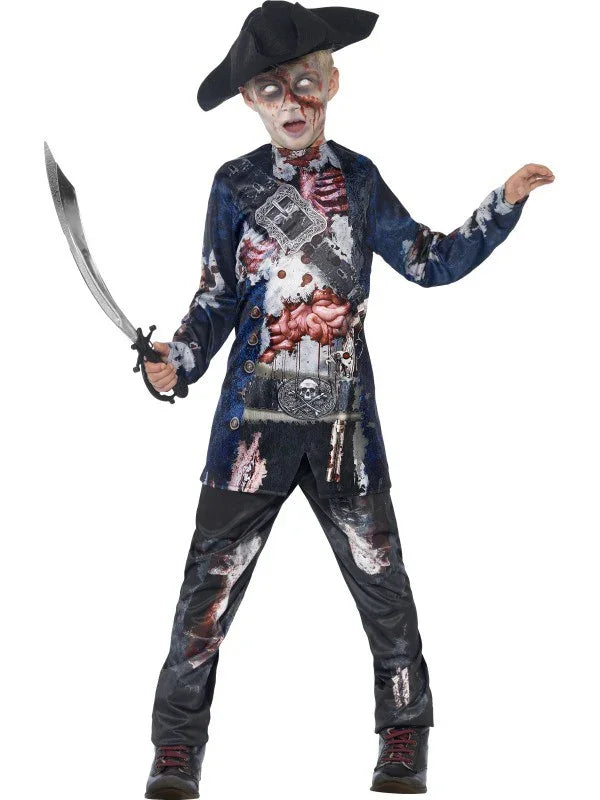 Disfraz de Pirata Zombie para Niño Halloween Infantiles Smiffys