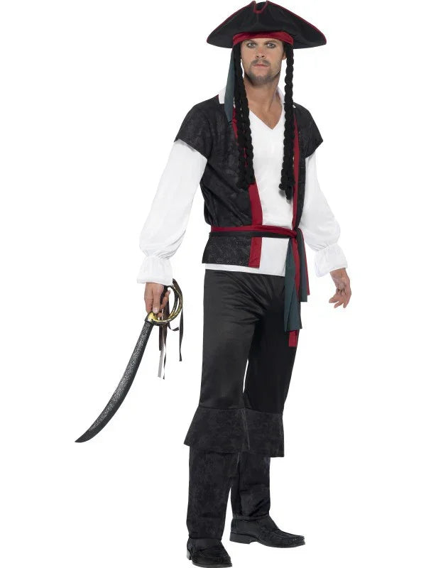 Disfraz de Pirata con Sombrero y Rastas Piratas Smiffys